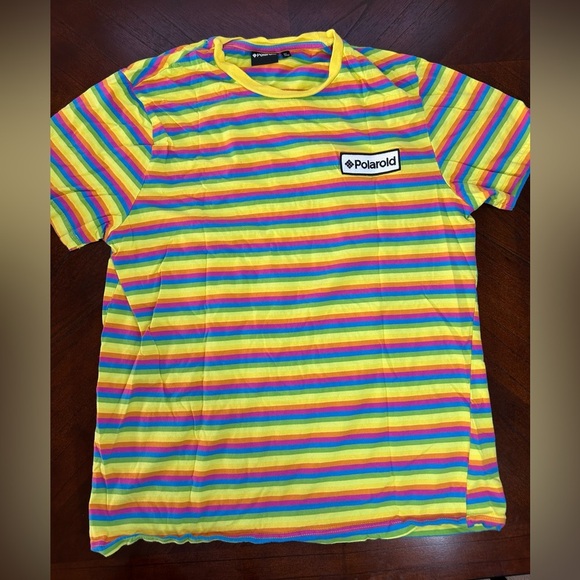 Polaroid Kids Rainbow Striped T-Shirt size XL - Picture 1 of 5